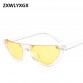 Cool Trendy Half Frame Rimless CatEye Sunglasses Women 2018 Fashion Clear Brand Designer Sun glasses For Female Oculos de sol