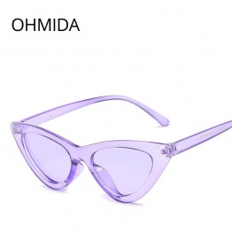 OHMIDA Fashion Cheap Cat Eye Sunglasses Women 2018 Purple Mirrored Sun Glasses For Female Retro Vintage Oculos De Sol Feminino