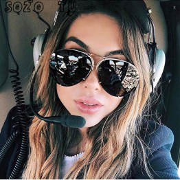 SOZO TU 2018 oversize sunglass women rimless Big Sunglasses Women Ladies Large Aviation Sunglasses Female Oversized Glasses