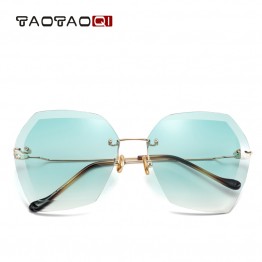 TAOTAOQI Luxury Sunglasses Women Designer Brand Fashion Rimless Sun Glasses Female UV400 Vintage Eyewear Oculos de sol