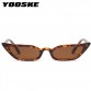 YOOSKE Women Cat Eye Sunglasses Small Size Brand Designer Fashion Retro Ladies Sun Glasses Black Pink Red Glasses UV400 