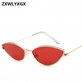ZXWLYXGX 2018 new fashion sunglasses Women  metal retro colorful transparent small colorful Cat Eye Sunglasses UV400 
